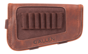 Allen 8517 New Castle Buttstock Cartridge Carrier Brown Leather 7rd Capacity  Rifle Buttstock Mount