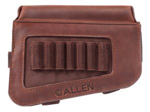 Allen 8519 Westcliff Buttstock Cartridge Carrier 7rd Capacity Leather Rifle Buttstock Mount Features Raised Cheek Piece