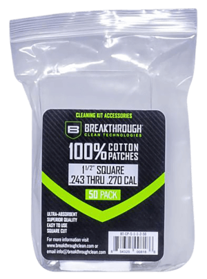Breakthrough Clean BTCPS11250 Square Patches 243/270 Cal 1.5″ 50 pieces