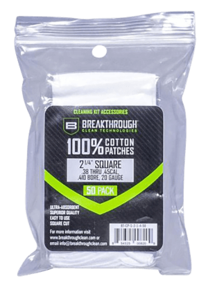 Breakthrough Clean BTCPS21450 Square Cleaning Patches  For .38-.45 Cal & .410-20 Gauge 2.25″ 50 Pack/6 per case
