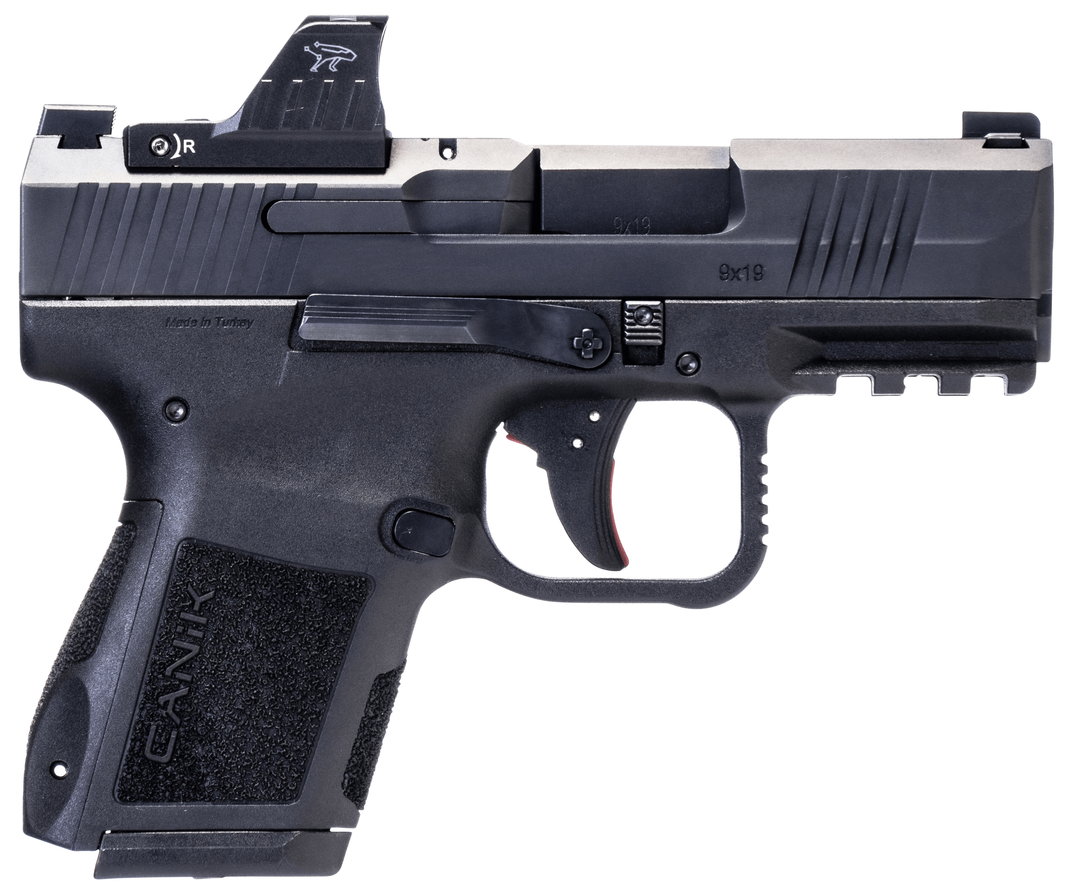 Canik HG7620VN MC9 9mm Luger 15+1 3.18″ Black Steel Barrel Black Tenifer Cerakote Optic Ready/Serrated Steel Slide Black Polymer Frame w/Picatinny Rail MeCanik M01 Red Dot Canik HG7620VN MC9 9mm Luger 15+1 3.18″ Black Steel Barrel Black Tenifer Cerakote Optic Ready/Serrated Steel Slide Black Polymer Frame w/Picatinny Rail MeCanik M01 Red Dot