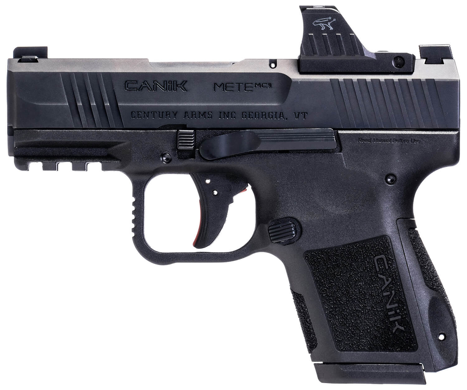 Canik HG7620VN MC9 9mm Luger 15+1 3.18″ Black Steel Barrel Black Tenifer Cerakote Optic Ready/Serrated Steel Slide Black Polymer Frame w/Picatinny Rail MeCanik M01 Red Dot Canik HG7620VN MC9 9mm Luger 15+1 3.18″ Black Steel Barrel Black Tenifer Cerakote Optic Ready/Serrated Steel Slide Black Polymer Frame w/Picatinny Rail MeCanik M01 Red Dot