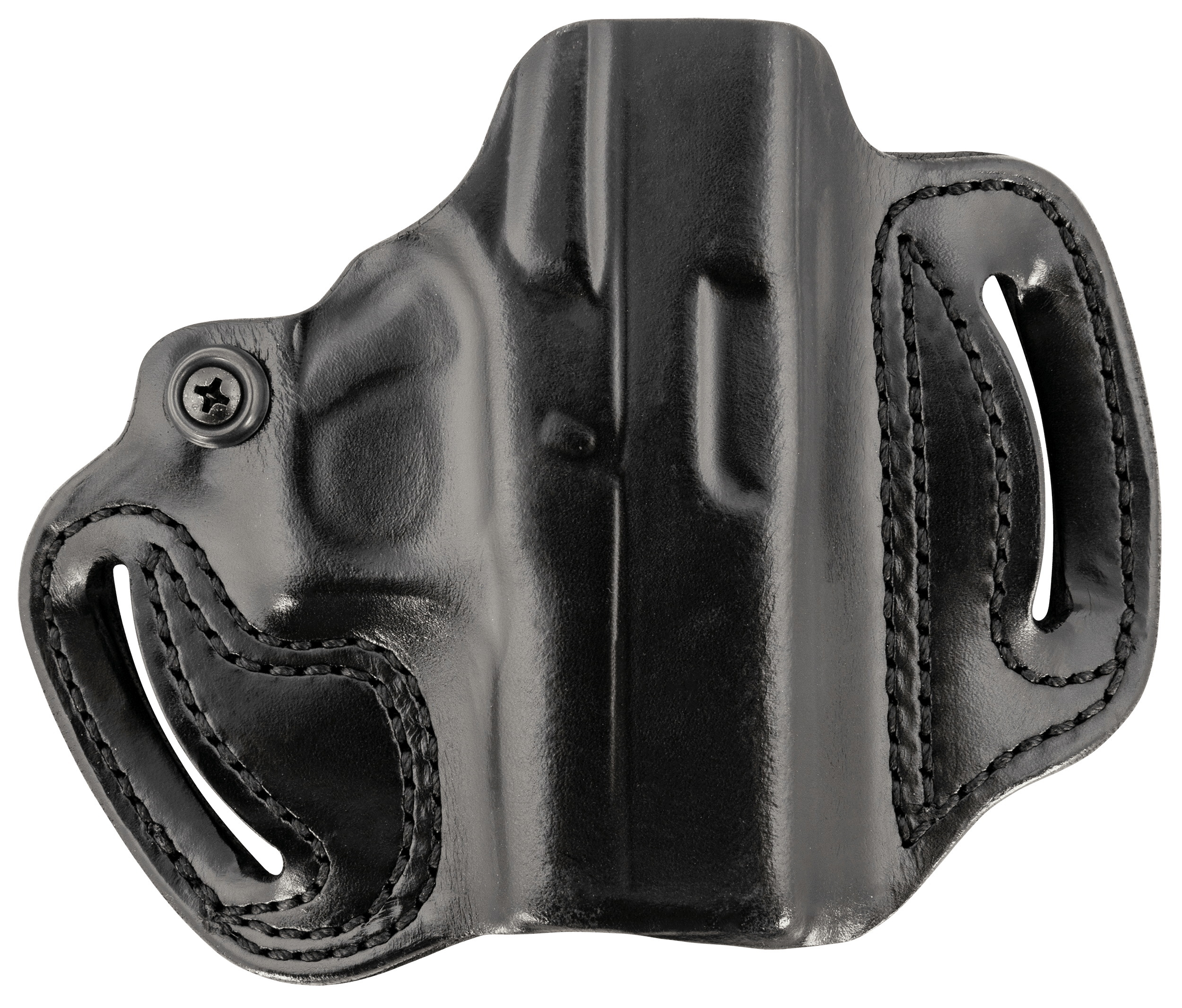 DeSantis Gunhide 086BA8BZ0 Mini Slide OWB Black Leather Belt Slide Fits Glock 43/43x/48 Belt 1.75" Wide Black Hand