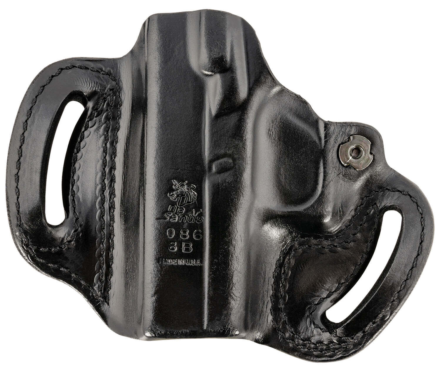 DeSantis Gunhide 086BA8BZ0 Mini Slide OWB Black Leather Belt Slide Fits Glock 43/43x/48 Belt 1.75" Wide Black Hand - Image 2