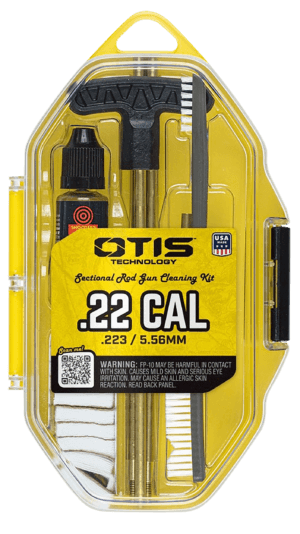 Otis FGSRS22 .22 Cal Cleaning Kit For Rifle & Pistol .22 Cal/.223 Cal/5.56mm Yellow Plastic Box Case Otis FGSRS22 .22 Cal Cleaning Kit For Rifle & Pistol .22 Cal/.223 Cal/5.56mm Yellow Plastic Box Case