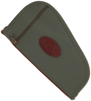 Boyt Harness PP41OD Heart-Shaped Pistol Case made of Waxed Canvas with OD Green Finish Quilted Flannel Lining Full Length Zipper & Padding Boyt Harness PP41OD Heart-Shaped Pistol Case made of Waxed Canvas with OD Green Finish Quilted Flannel Lining Full Length Zipper & Padding