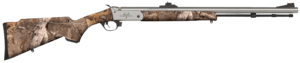 Traditions R721108432S Buckstalker XT 50 Cal 209 Primer 24″  Stainless Cerakote Barrel/Rec  Next Wyld Camo Synthetic Stock  Fiber Optic Sights