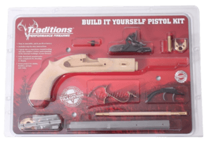 Traditions KPC50902 Trapper Pistol Kit 50 Cal Flintlock 9.75″ Blued Octagon Barrel Unfinished Wood Frame Grip Sidelock Action
