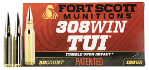 Fort Scott Munitions 308150SCV2 Tumble Upon Impact (TUI) Rifle 308Win 150gr Solid Copper Spun 20rd Box Fort Scott Munitions 308150SCV2 Tumble Upon Impact (TUI) Rifle 308Win 150gr Solid Copper Spun 20rd Box
