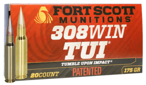 Fort Scott Munitions 308175SCV2 Tumble Upon Impact (TUI) Rifle 308Win 175gr Solid Copper Spun 20rd Box Fort Scott Munitions 308175SCV2 Tumble Upon Impact (TUI) Rifle 308Win 175gr Solid Copper Spun 20rd Box