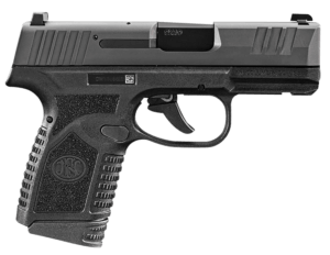 FN 66101412 Reflex  Micro-Compact Frame 9mm Luger 10+1  3.30″ Black Target Crown Steel Barrel  Black PVD Serrated Steel Slide & Polymer Frame w/Picatinny Rail  Ambidextrous