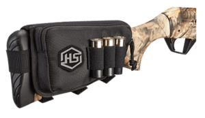 Hunters Specialties 01620 Buttstock Shell Holder  W/Pouch Holds 5 Cartridges Black Polyester