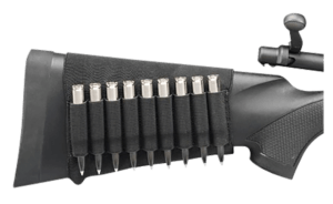 Hunters Specialties 00687 Buttstock Shell Holder Rifle Holds 9 Cartridges Black Elastic