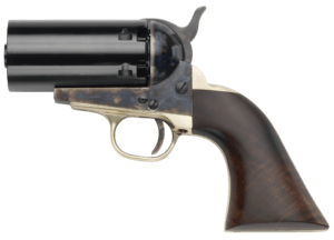 Pietta PF51PEPPER36 1851 Navy “Yank” Pepperbox 36 Cal 6rd Color Case Hardened Frame  Walnut Grip  No Barrel