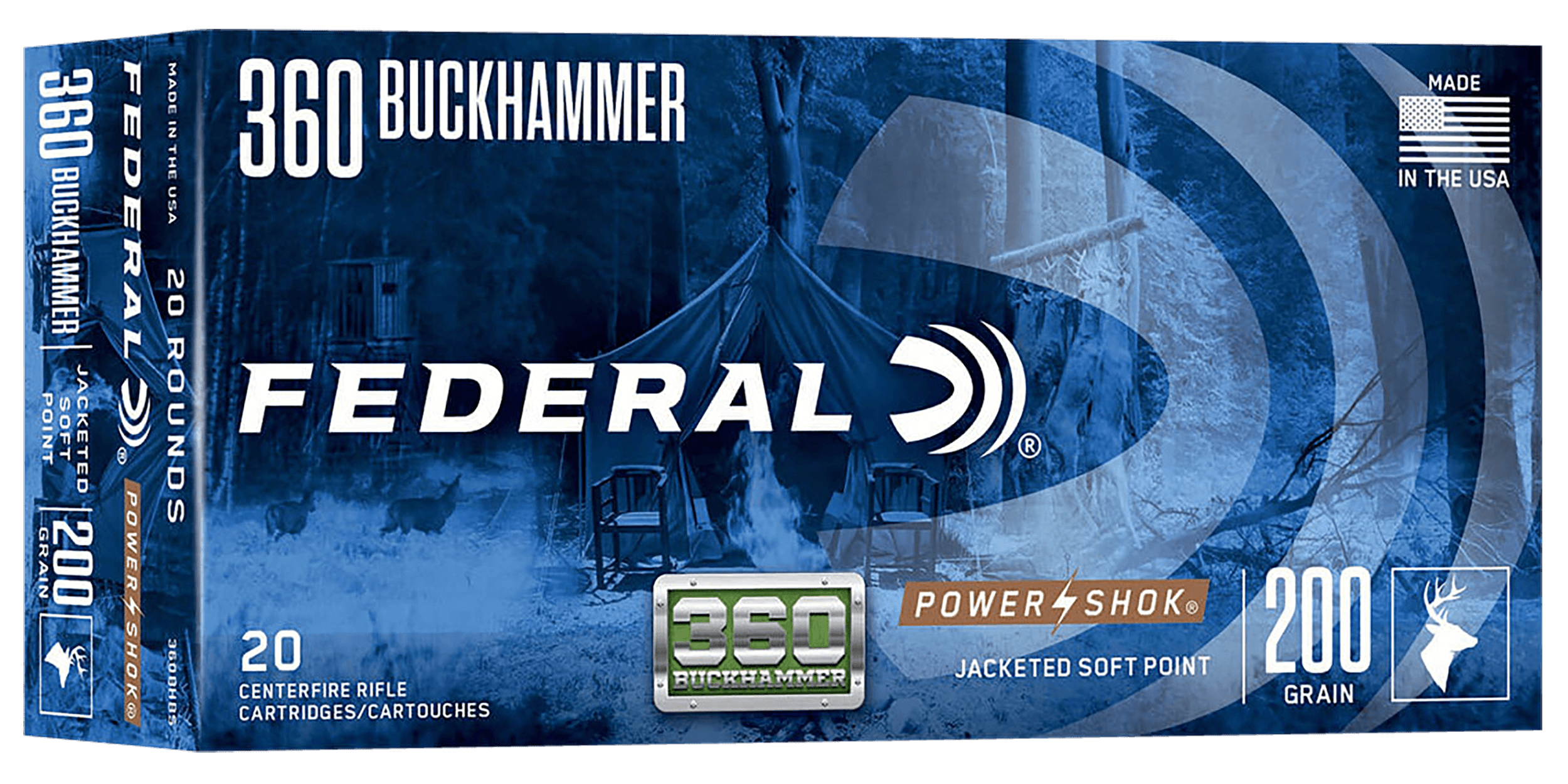Federal 360BHBS Power-Shok Buckhammer 360Buckhammer 200gr Jacketed Soft Point 20rd Box Federal 360BHBS Power-Shok Buckhammer 360Buckhammer 200gr Jacketed Soft Point 20rd Box