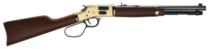 Henry H006GMR Side Gate Carbine 357 Mag/38 Special 7+1 16.50″ Blued Octagon Barrel  Polished Brass Rec  American Walnut Stock  Adj. Sight  Large Loop Lever