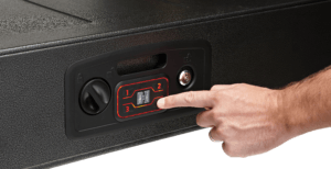 Hornady 98190 Rapid Safe AR Gunlocker RFID Access Code Key Entry Black Steel Holds 2 Rifles Holds 2 Long Guns 42″ L x 15.25″ W x 6.75″ D