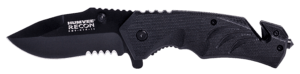 Humvee Adventure Gear HMVKTR15 Tactical Recon 3″ Folding Drop Point Part Serrated Black Stainless Steel Blade/Black Textured Features Glass Breaker/Seat Belt Cutter Includes Pocket Clip Humvee Adventure Gear HMVKTR15 Tactical Recon 3″ Folding Drop Point Part Serrated Black Stainless Steel Blade/Black Textured Features Glass Breaker/Seat Belt Cutter Includes Pocket Clip