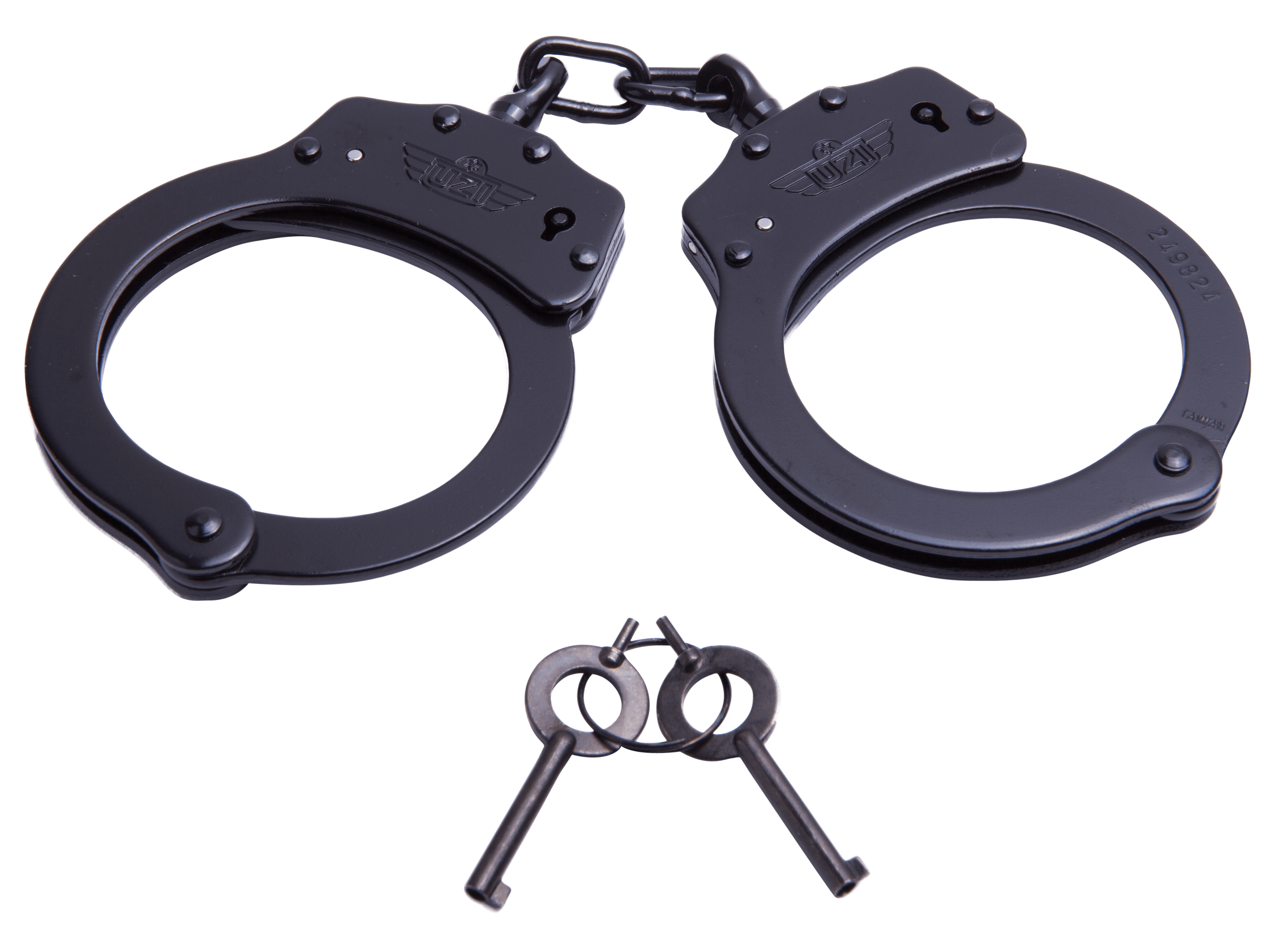 Uzi Accessories UZIHCCB Handcuffs Chain Black Stainless Steel Includes 2 Keys Uzi Accessories UZIHCCB Handcuffs Chain Black Stainless Steel Includes 2 Keys
