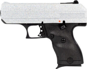 Hi-Point 916WHSP C9  9mm Luger 8+1 3.50″ Black Steel Barrel  Hydro-Dipped White Sparkle Serrated Slide  Black Polymer Frame  Black Polymer Grips