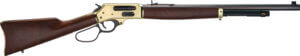 Henry H010BG Side Gate  45-70 Gov 4+1 22″ Blued Octagon Barrel  Polished Brass Hardened Rec  American Walnut Stock Furniture  Large Loop Lever  Adj. Sight