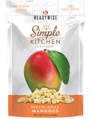 ReadyWise SK05911 Simple Kitchen Freeze Dried Fruit Mango 1 Serving Pouch 6 Per Case
