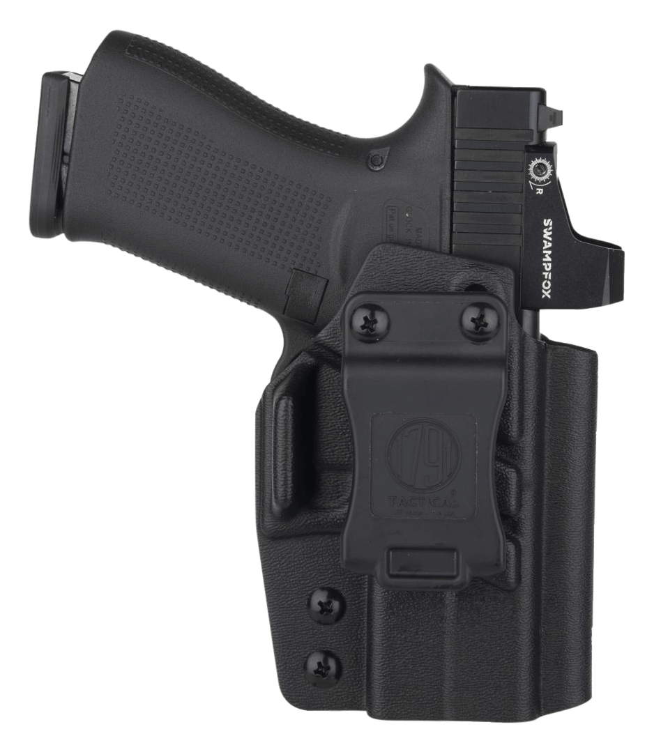 1791 Gunleather TACIWBG43XMOSBLKL Tactical Kydex IWB Black Kydex Belt Clip Compatible w/Glock 43/43X/43X MOS/48 Right Hand 1791 Gunleather TACIWBG43XMOSBLKL Tactical Kydex IWB Black Kydex Belt Clip Compatible w/Glock 43/43X/43X MOS/48 Right Hand