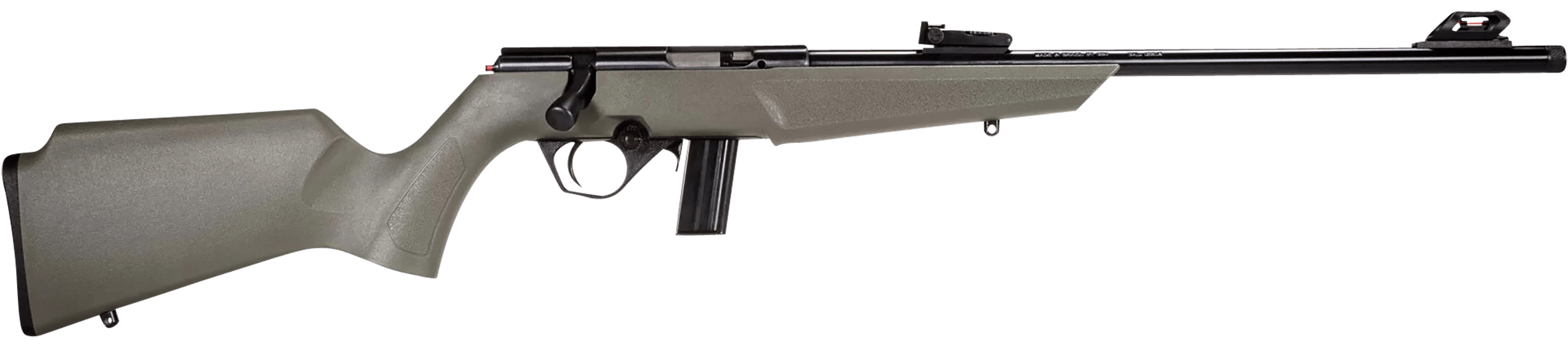 Rossi  RB22  Compact 22 LR 10+1  16″ Matte Black Button Rifled Free Floating Steel Barrel  Matte Black Stainless Steel Receiver  OD Green Monte Carlo Stock  Right Hand Rossi  RB22  Compact 22 LR 10+1  16″ Matte Black Button Rifled Free Floating Steel Barrel  Matte Black Stainless Steel Receiver  OD Green Monte Carlo Stock  Right Hand