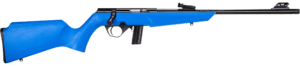 Rossi  RB22  Compact 22 LR 10+1  16″ Matte Black Button Rifled Free Floating Steel Barrel  Matte Black Stainless Steel Receiver  Blue Monte Carlo Stock  Right Hand