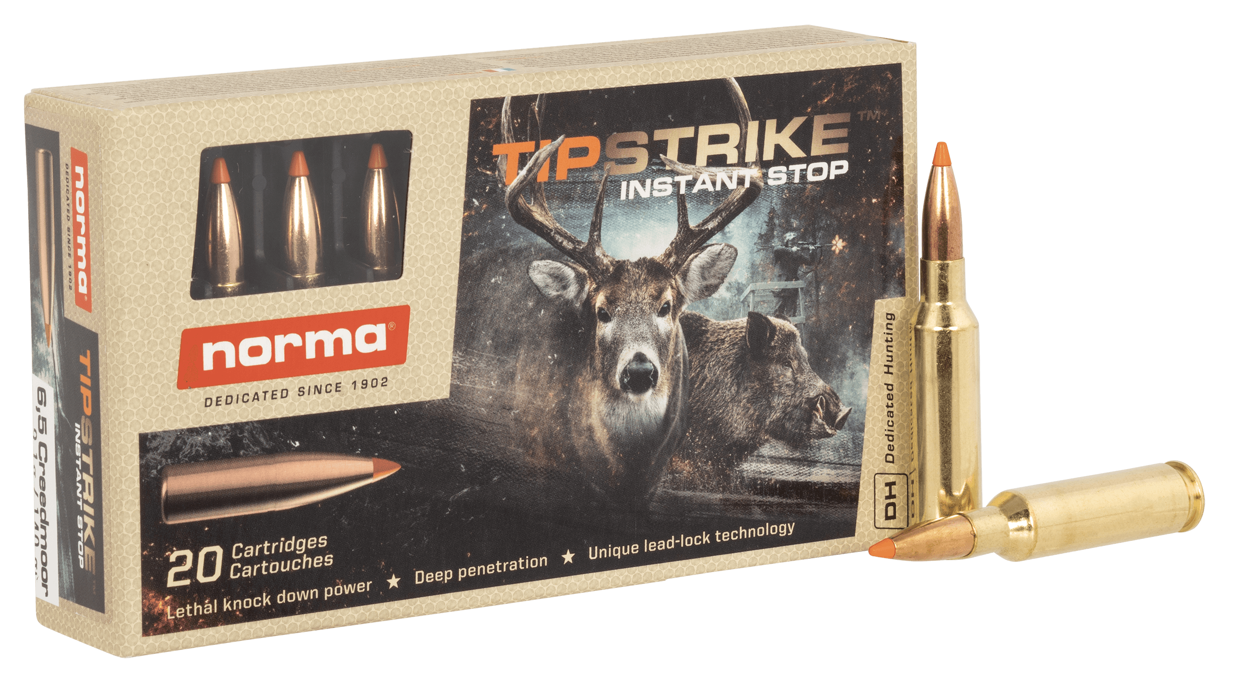 Norma Ammunition 20166512 Dedicated Hunting Tipstrike 6.5 Creedmoor 140 gr 20rd Box Norma Ammunition 20166512 Dedicated Hunting Tipstrike 6.5 Creedmoor 140 gr 20rd Box