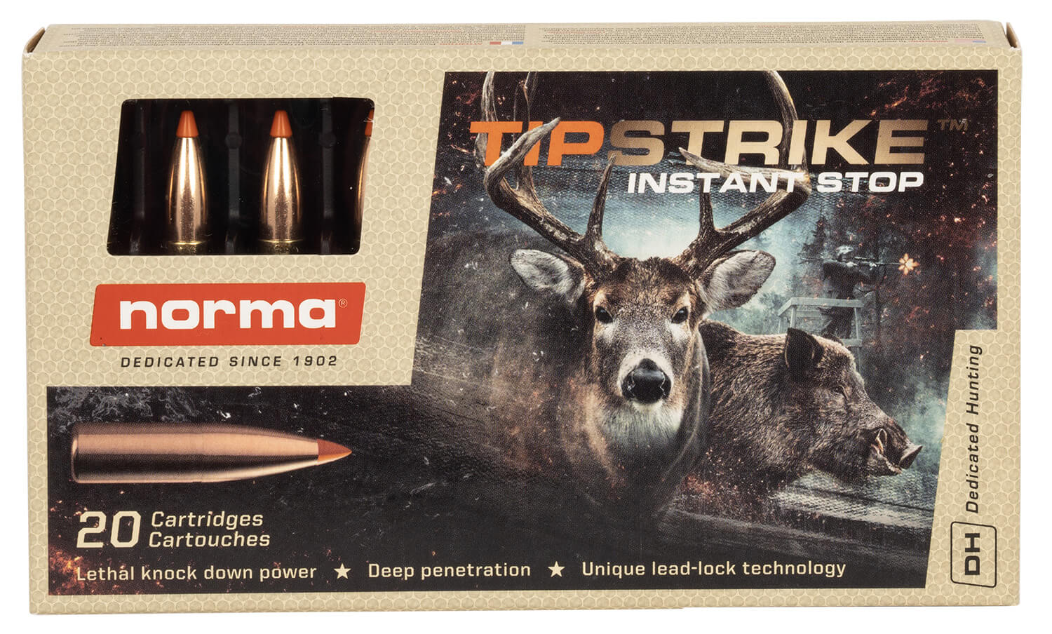 Norma Ammunition 20166512 Dedicated Hunting Tipstrike 6.5 Creedmoor 140 gr 20rd Box Norma Ammunition 20166512 Dedicated Hunting Tipstrike 6.5 Creedmoor 140 gr 20rd Box
