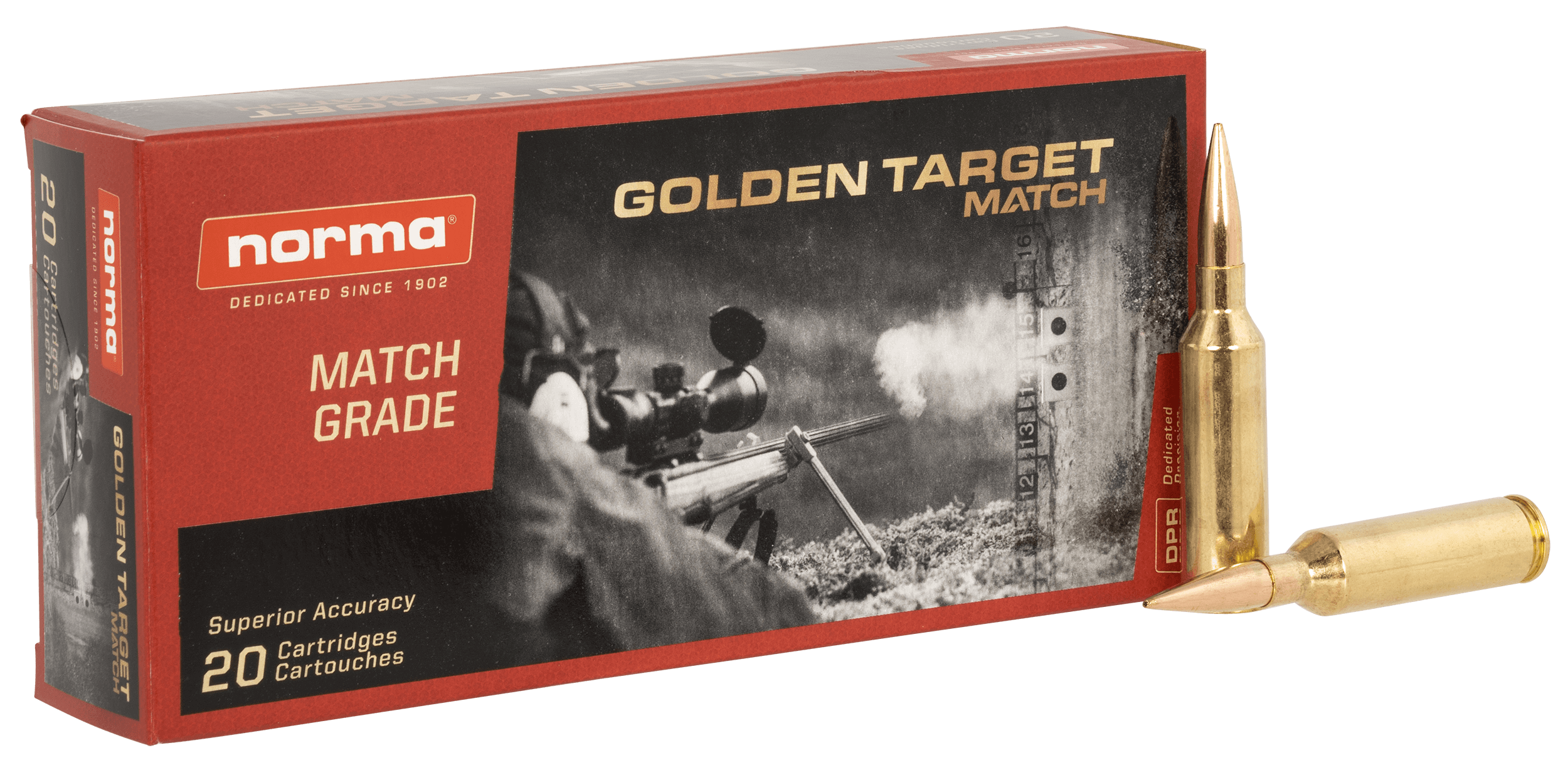 Norma Ammunition 10166462 Dedicated Precision Golden Target Match 6.5 PRC 143 gr Hollow Point Boat Tail 20rd Box Norma Ammunition 10166462 Dedicated Precision Golden Target Match 6.5 PRC 143 gr Hollow Point Boat Tail 20rd Box