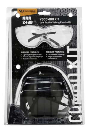 Pyramex VGCOMBO110 Low-Profile Combo Kit Scratch Resistant Clear Lens & Frame with Rubber Temple Tips Gray Low-Profile Earmuffs Pyramex VGCOMBO110 Low-Profile Combo Kit Scratch Resistant Clear Lens & Frame with Rubber Temple Tips Gray Low-Profile Earmuffs