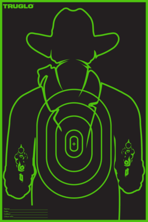 TruGlo TG16A6 Tru-See Gunslinger Target Black/Green Self-Adhesive Heavy Paper Universal Fluorescent Green 6 Pack