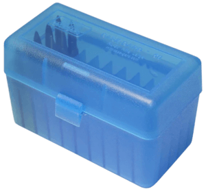 MTM Case-Gard RSS5024 Ammo Box Flip-Top for 6mm PPC/7mm Clear Blue Polypropylene 50rd