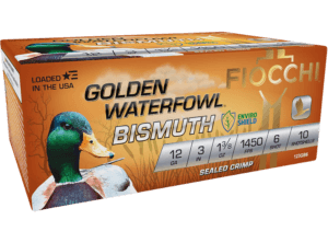 Fiocchi 123GB6 Golden Waterfowl Bismuth 12Gauge 3″ 1 3/8oz 6Shot 10rd Box