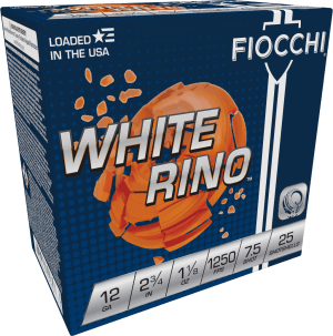 Fiocchi 12WRNO75 Exacta Target White Rino Target 12Gauge 2.75" 1 1/8oz 7.5Shot 25rd Box