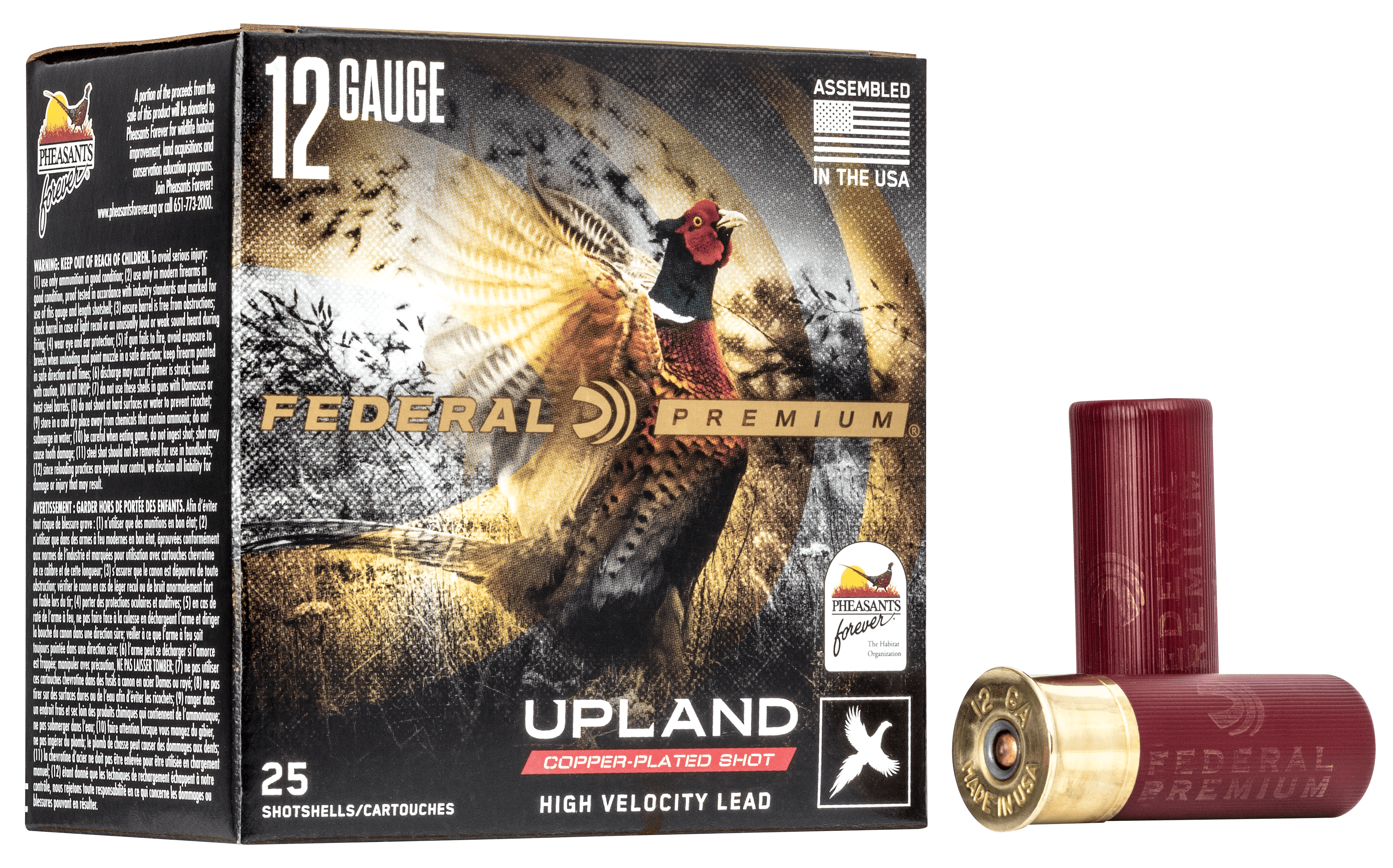 Federal PF1544 Premium Wing-Shok Pheasant Forever High Velocity 12Gauge 2.75″ 1 1/4oz 4Shot 25rd Box Federal PF1544 Premium Wing-Shok Pheasant Forever High Velocity 12Gauge 2.75″ 1 1/4oz 4Shot 25rd Box