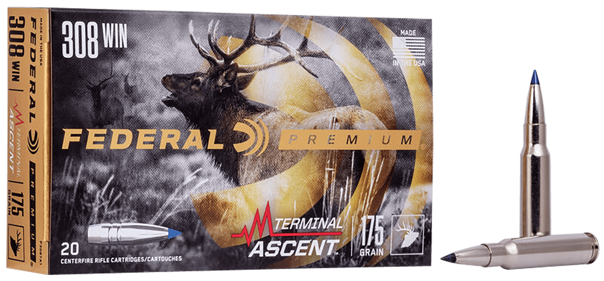 Federal P308TA1 Premium Terminal Ascent 308Win 175gr 20rd Box Federal P308TA1 Premium Terminal Ascent 308Win 175gr 20rd Box
