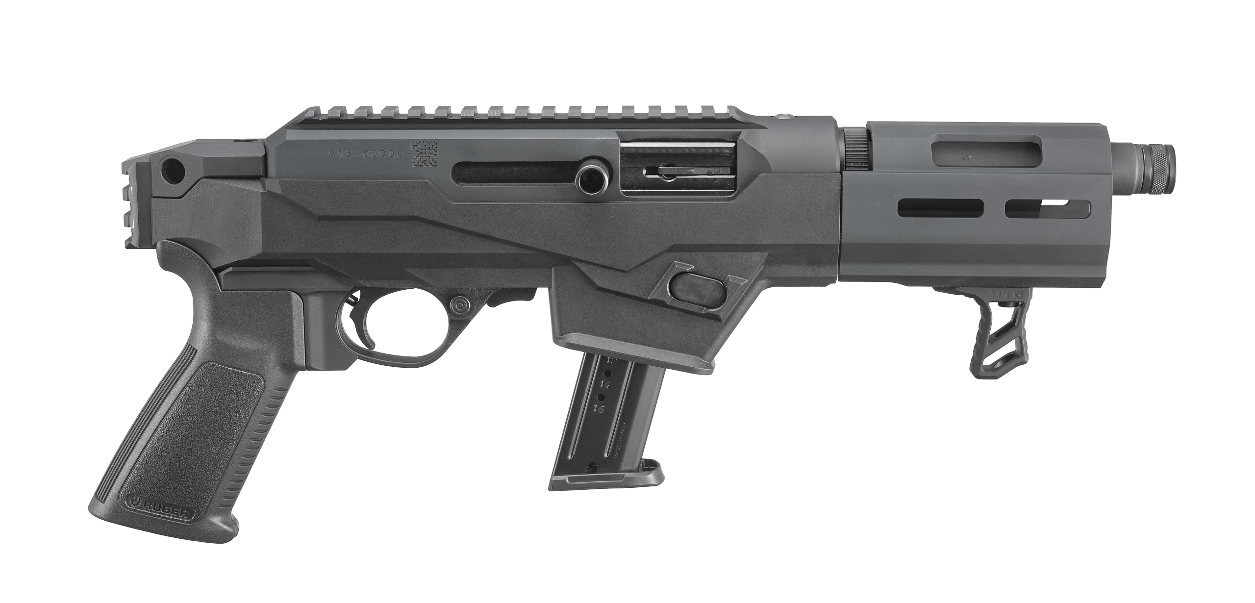 Ruger 29100 PC Charger 9mm Luger 6.50" Threaded Barrel 17+1 Black Hard Coat Anodized Finish Glass-Filled Polymer Chassis Takedown Stock 7075-T6 Aluminum Picatinny Rail Optics Ready