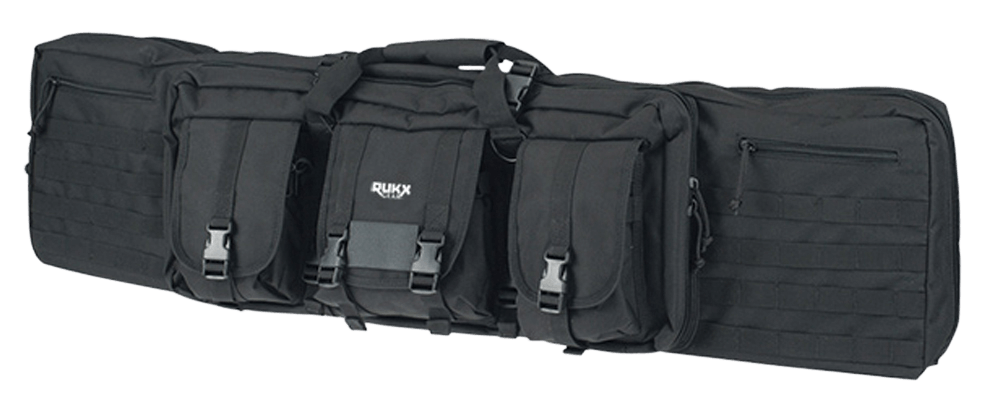 Rukx Gear ATICT42DGB Tactical Double Gun Case 42″ Water Resistant Black 600D Polyester w/ Non-Rust Zippers Reinforced Velcro & Adjustable Back Straps Rukx Gear ATICT42DGB Tactical Double Gun Case 42″ Water Resistant Black 600D Polyester w/ Non-Rust Zippers Reinforced Velcro & Adjustable Back Straps