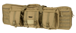 Rukx Gear ATICT42DBT Tactical Double Gun Case 42″ Water Resistant Tan 600D Polyester w/ Non-Rust Zippers Reinforced Velcro & Adjustable Back Straps Rukx Gear ATICT42DBT Tactical Double Gun Case 42″ Water Resistant Tan 600D Polyester w/ Non-Rust Zippers Reinforced Velcro & Adjustable Back Straps
