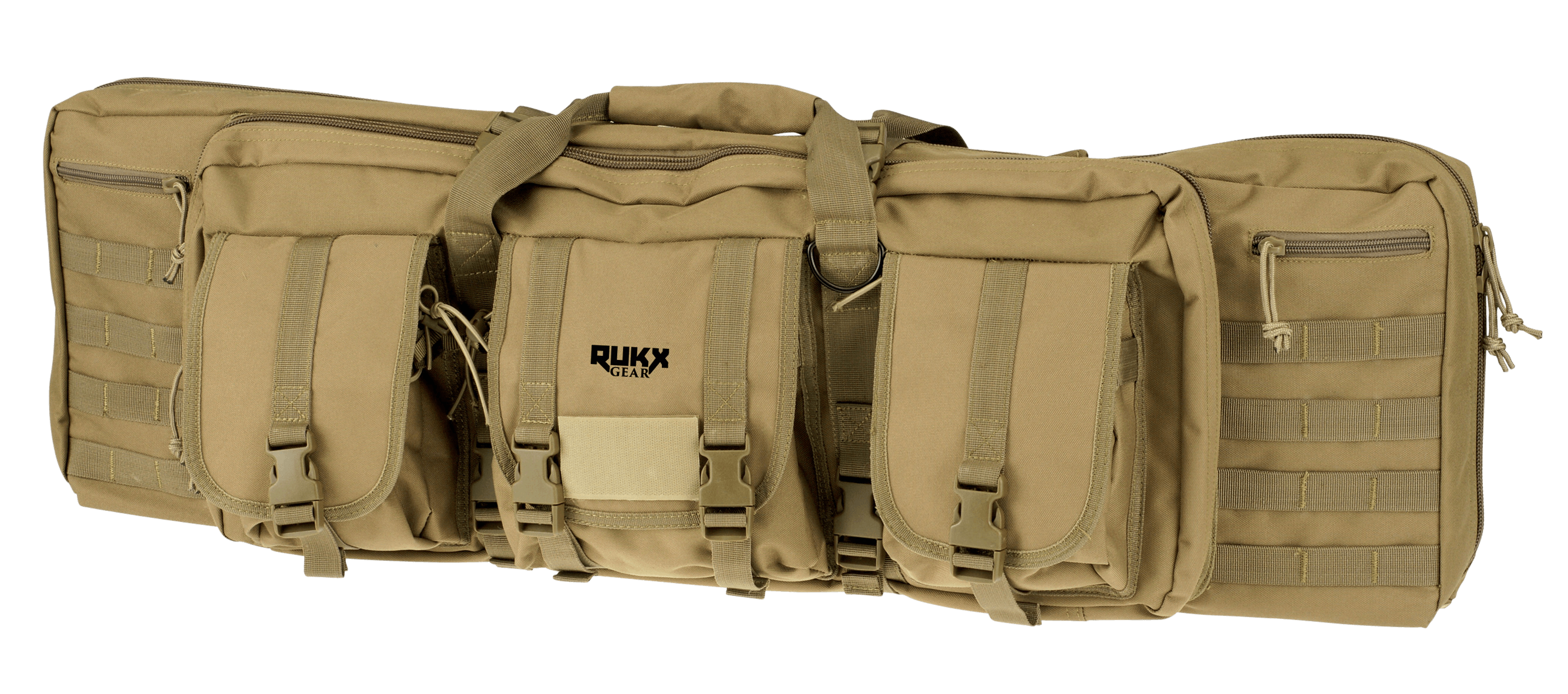 Rukx Gear ATICT42DBT Tactical Double Gun Case 42″ Water Resistant Tan 600D Polyester w/ Non-Rust Zippers Reinforced Velcro & Adjustable Back Straps Rukx Gear ATICT42DBT Tactical Double Gun Case 42″ Water Resistant Tan 600D Polyester w/ Non-Rust Zippers Reinforced Velcro & Adjustable Back Straps