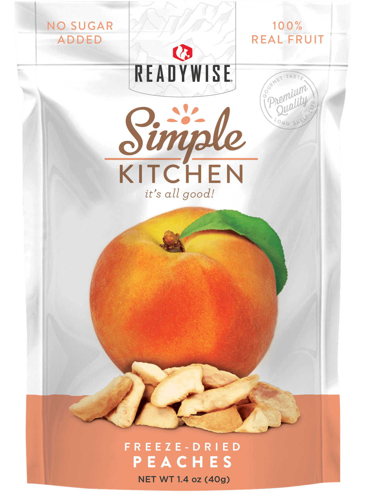 ReadyWise SK05008 Simple Kitchen Freeze Dried Fruit Peaches 1 Serving Pouch 6 Per Case ReadyWise SK05008 Simple Kitchen Freeze Dried Fruit Peaches 1 Serving Pouch 6 Per Case