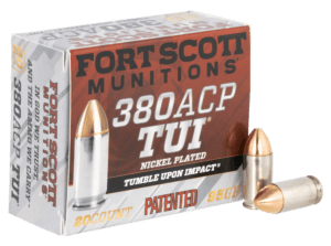 Fort Scott Munitions 380095SCV Tumble Upon Impact (TUI) 380ACP 95gr Solid Copper Spun 20rd Box Fort Scott Munitions 380095SCV Tumble Upon Impact (TUI) 380ACP 95gr Solid Copper Spun 20rd Box