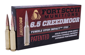 Fort Scott Munitions 65CM123SCV11 Tumble Upon Impact (TUI) Rifle 6.5Creedmoor 123gr Solid Copper Spun 20rd Box Fort Scott Munitions 65CM123SCV11 Tumble Upon Impact (TUI) Rifle 6.5Creedmoor 123gr Solid Copper Spun 20rd Box