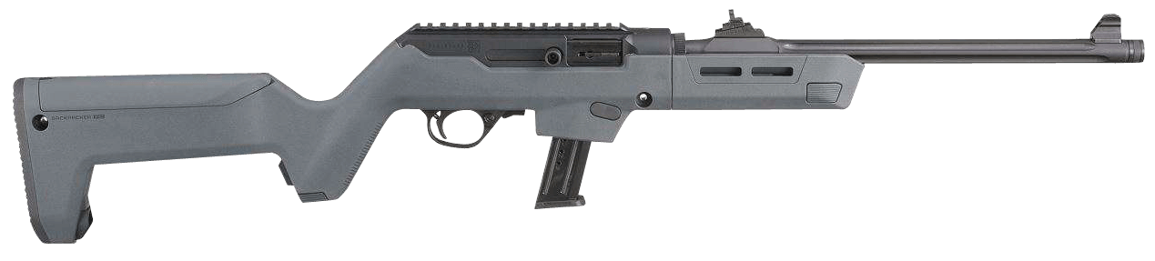 Ruger 19134 PC Carbine *State Compliant GunStuff Exclusive 9mm Luger 10+1 16.10" Matte Black Oxide Fluted Threaded Barrel Matte Black Oxide Picatinny Rail Aluminum Receiver Stealth Gray Synthetic Magpul PC Backpacker Stock Right Hand