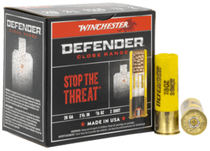 Winchester Ammo S202PD25 Defender  20 Gauge 2.75″ 7/8 oz 2 Shot 25rd Box