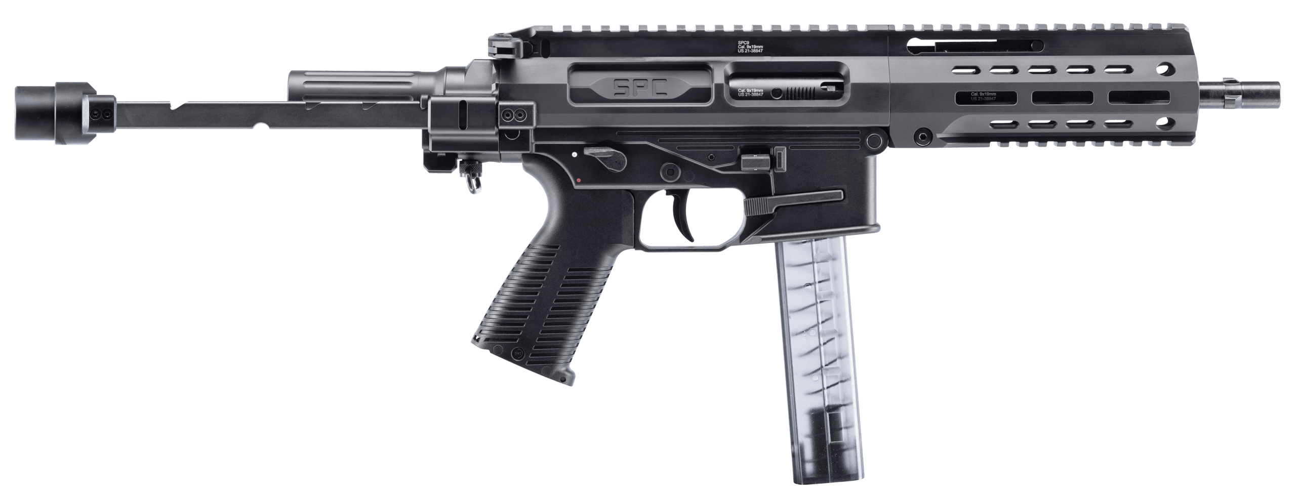 B&T Firearms 500003TB SPC9 9mm Luger 33+1 9.10" Black Tele Brace Adapter Polymer Grip (OEM Mag)