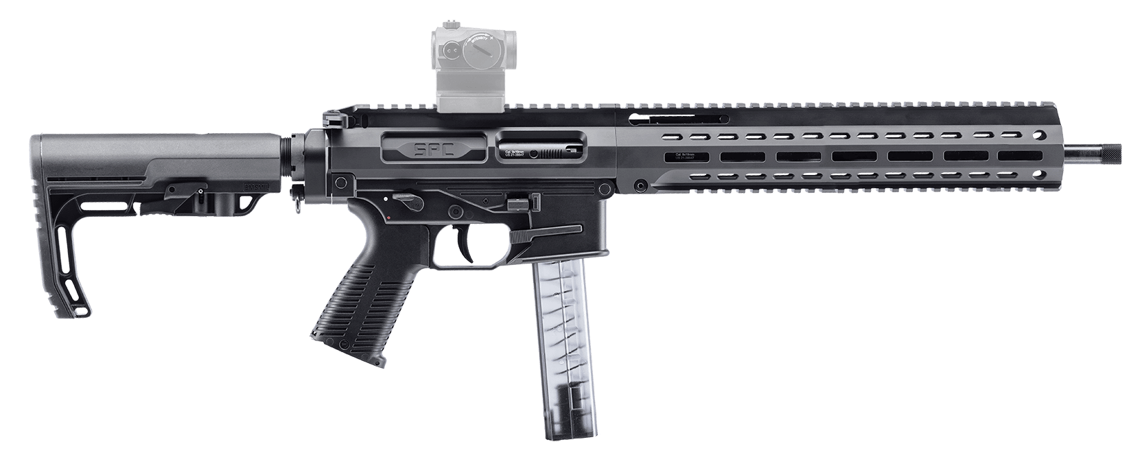 B&T Firearms 500010G B&T SPC9 9mm Luger 33+1 16" Black Telescopic Stock Polymer Grip (Glock Mag Compatible)